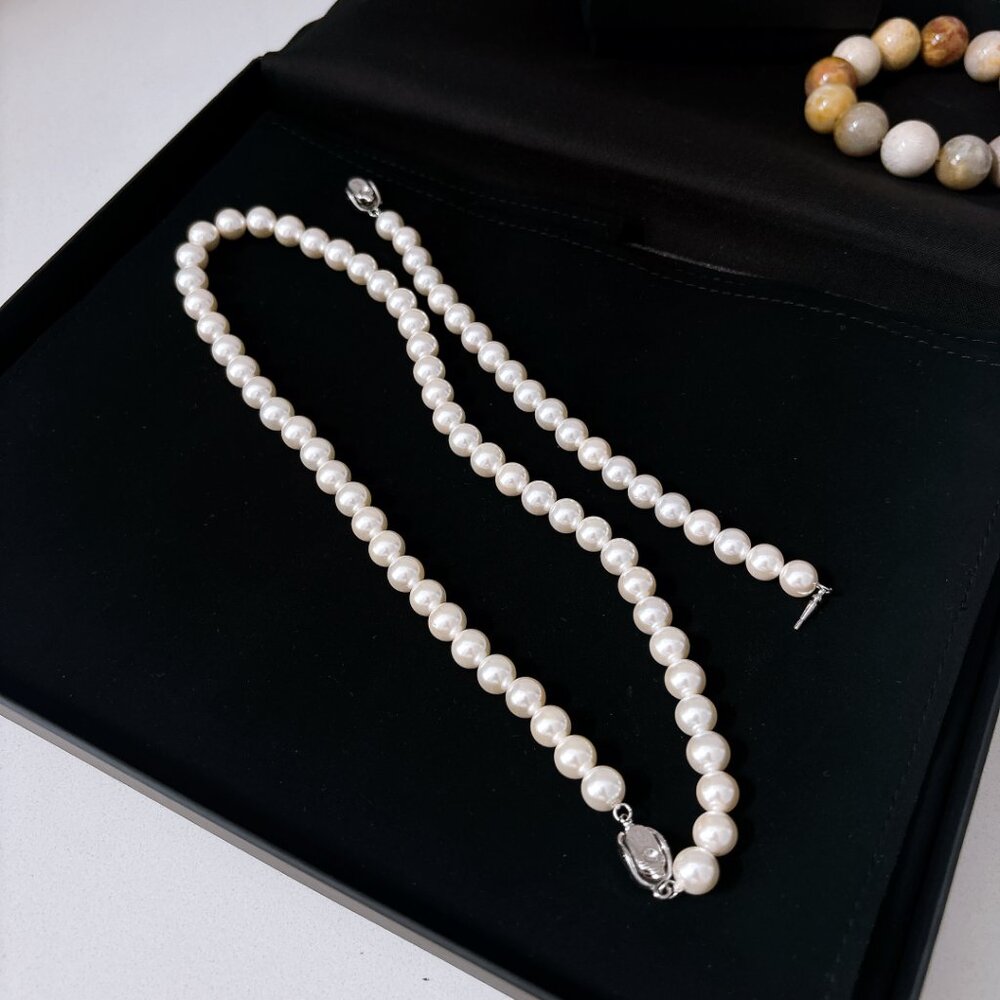 BRAND NEW PEARL NECKLACE AND BRACELET, 925 SILVER MADE